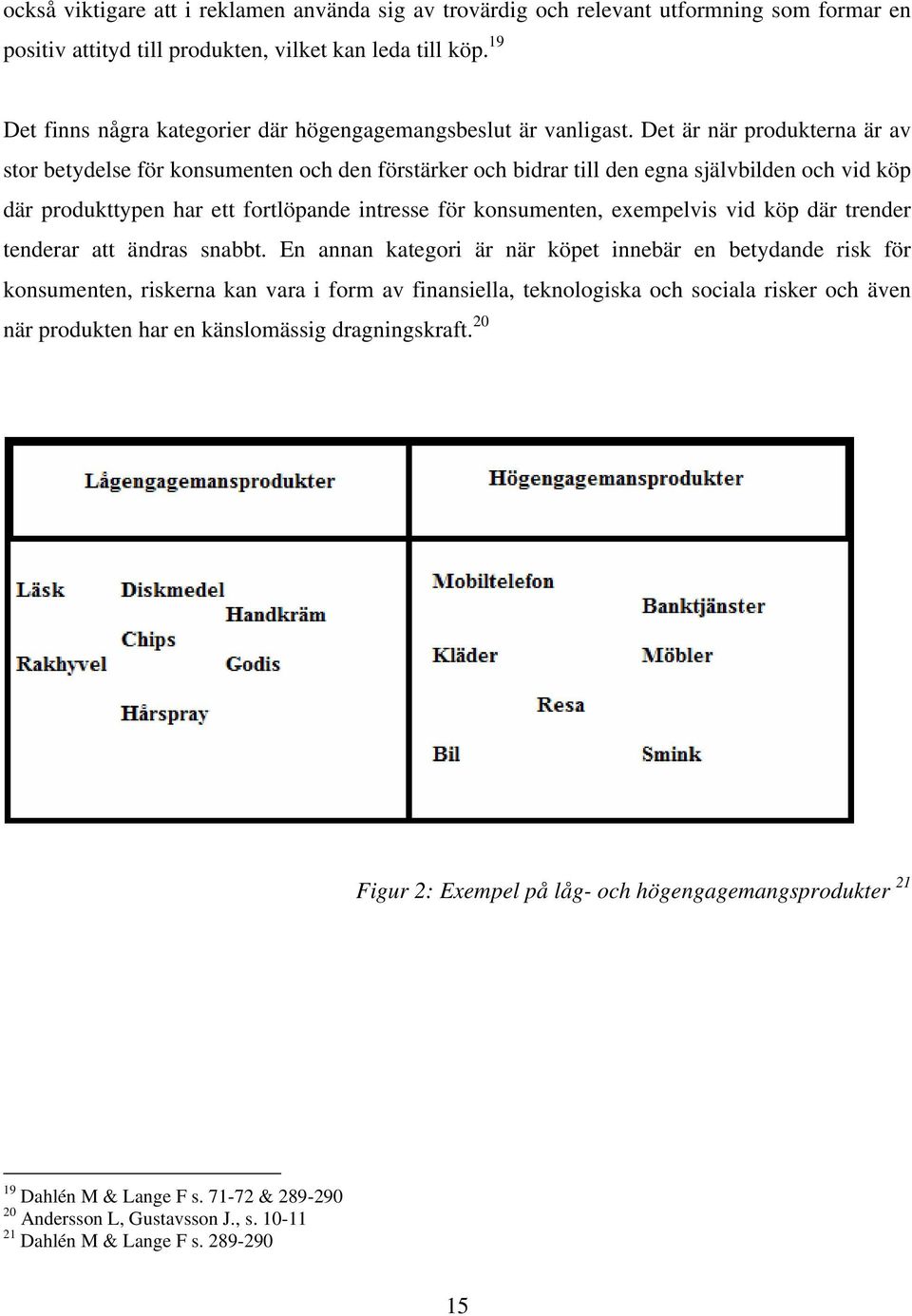 Det är när produkterna är av stor betydelse för konsumenten och den förstärker och bidrar till den egna självbilden och vid köp där produkttypen har ett fortlöpande intresse för konsumenten,