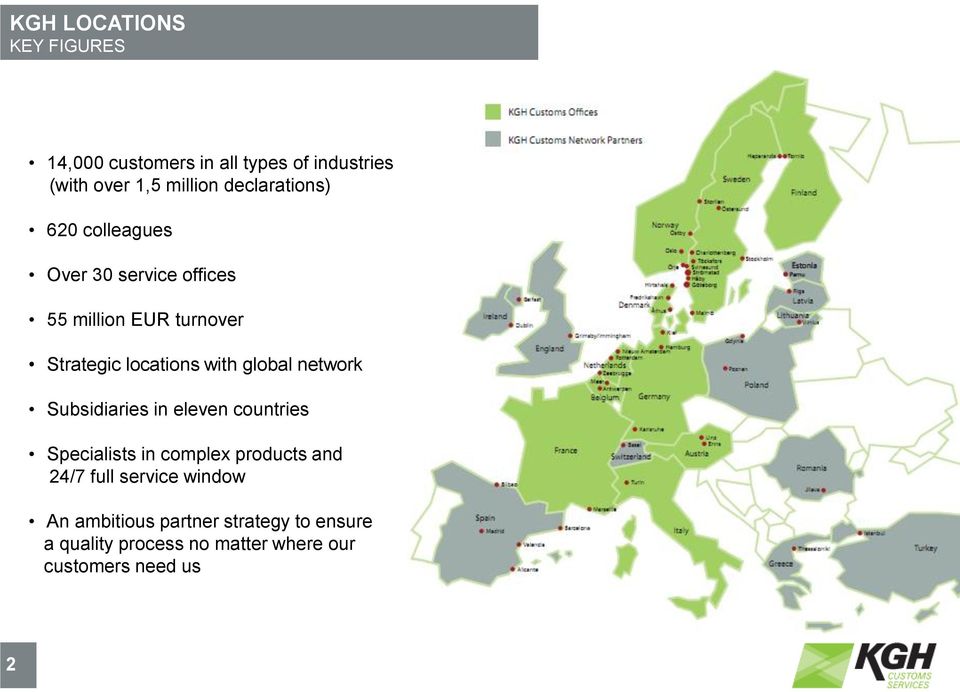 with global network Subsidiaries in eleven countries Specialists in complex products and 24/7 full