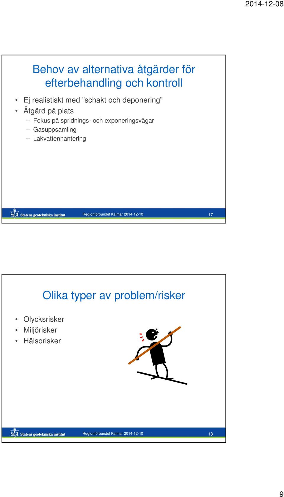 Gasuppsamling Lakvattenhantering Regionförbundet Kalmar 2014-12-10 17 Olika typer av