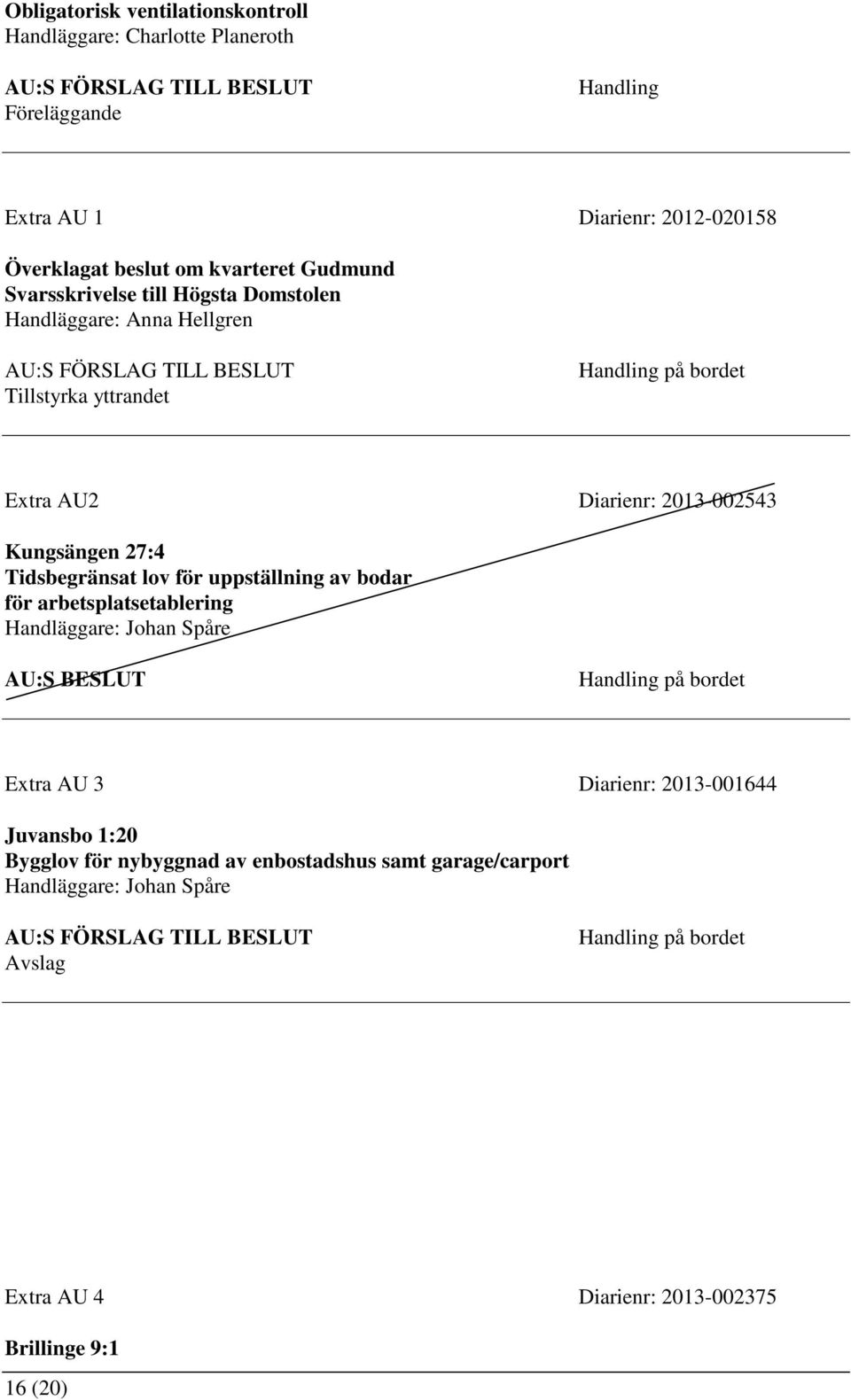 Tidsbegränsat lov för uppställning av bodar för arbetsplatsetablering Handläggare: Johan Spåre på bordet Extra AU 3 Diarienr: 2013-001644 Juvansbo