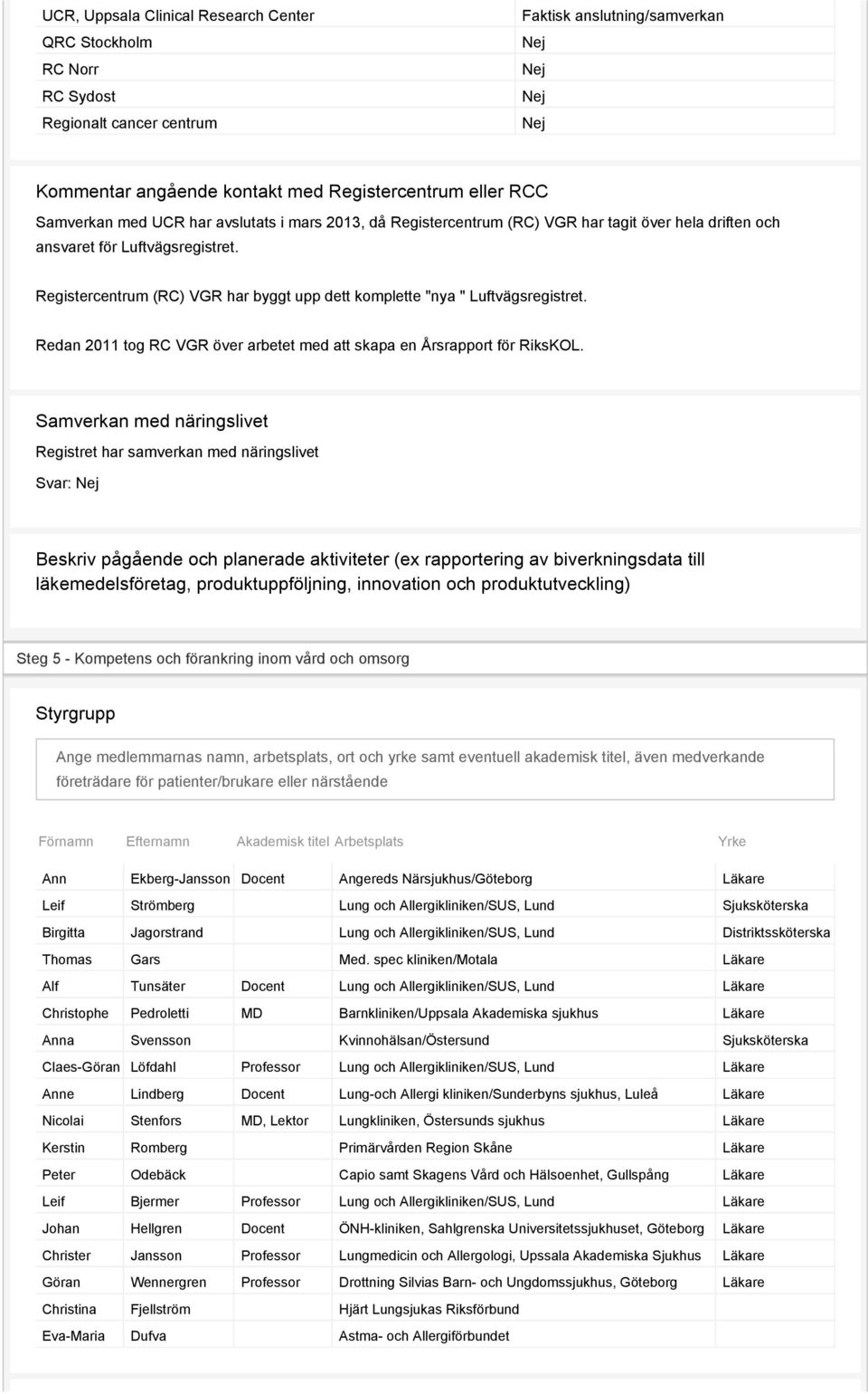 Redan 2011 tog RC VGR över arbetet med att skapa en Årsrapport för RiksKOL.