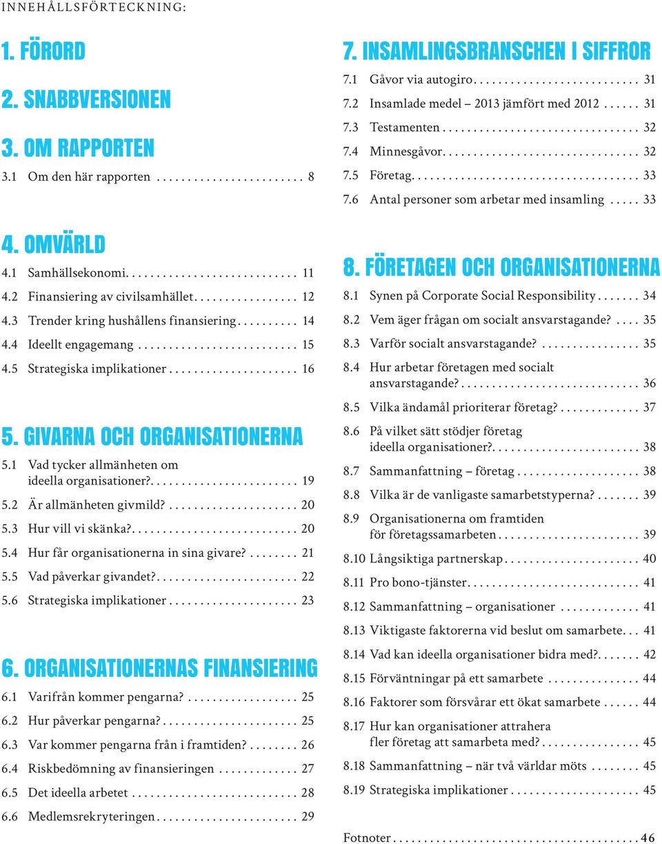 ........................ 19 5.2 Är allmänheten givmild?...20 5.3 Hur vill vi skänka?...20 5.4 Hur får organisationerna in sina givare?... 21 5.5 Vad påverkar givandet?...22 5.