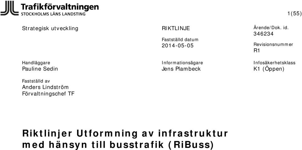 Informationsägare Jens Plambeck Riktlinjer