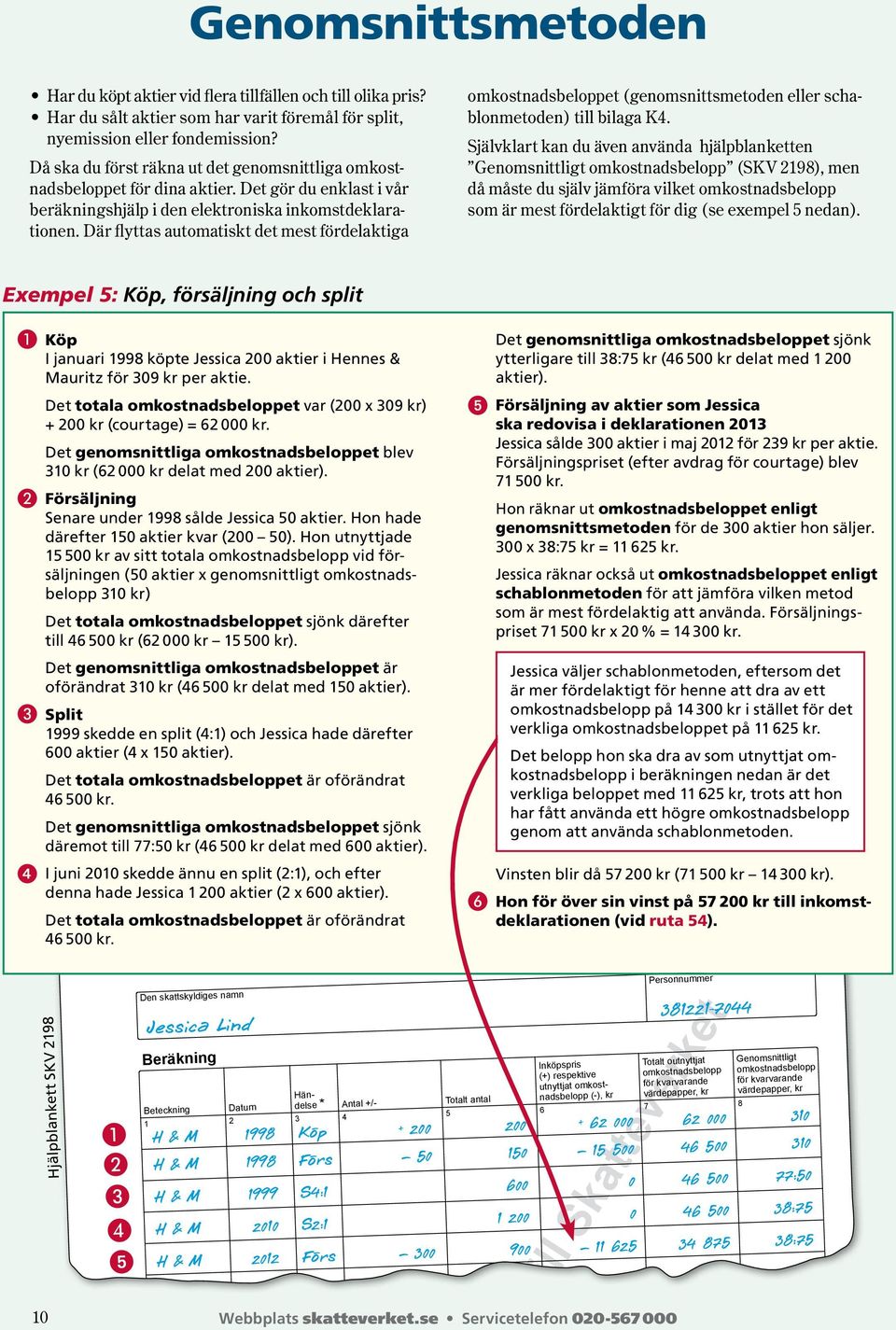 Där flyttas automatiskt det mest fördelaktiga omkostnadsbeloppet ( genomsnittsmetoden eller schablonmetoden ) till bilaga K.