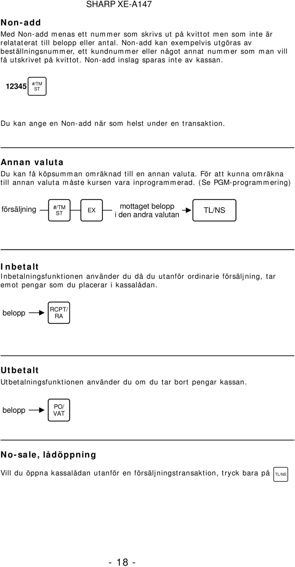 12345 Du kan ange en Non-add när som helst under en transaktion. Annan valuta Du kan få köpsumman omräknad till en annan valuta.