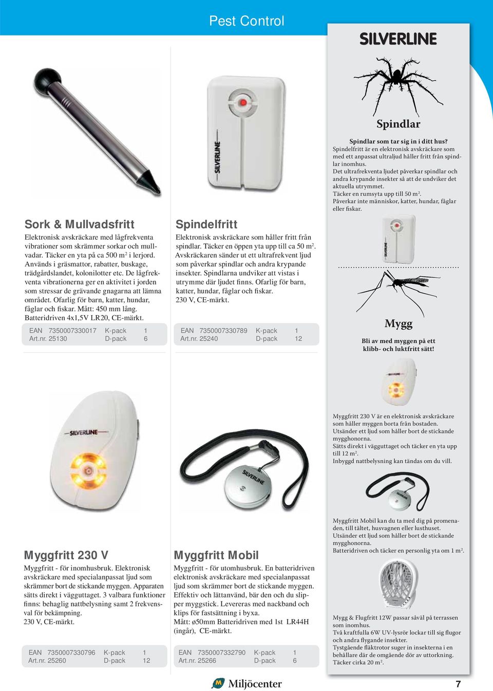 Ofarlig för barn, katter, hundar, fåglar och fiskar. Mått: 450 mm lång. Batteridriven 4x1,5V LR20, CE-märkt. EAN 7350007330017 K-pack 1 Art.nr.