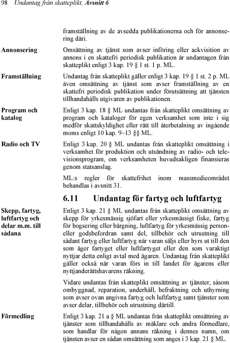 Undantag från skatteplikt gäller enligt 3 kap. 19 1 st. 2 p.