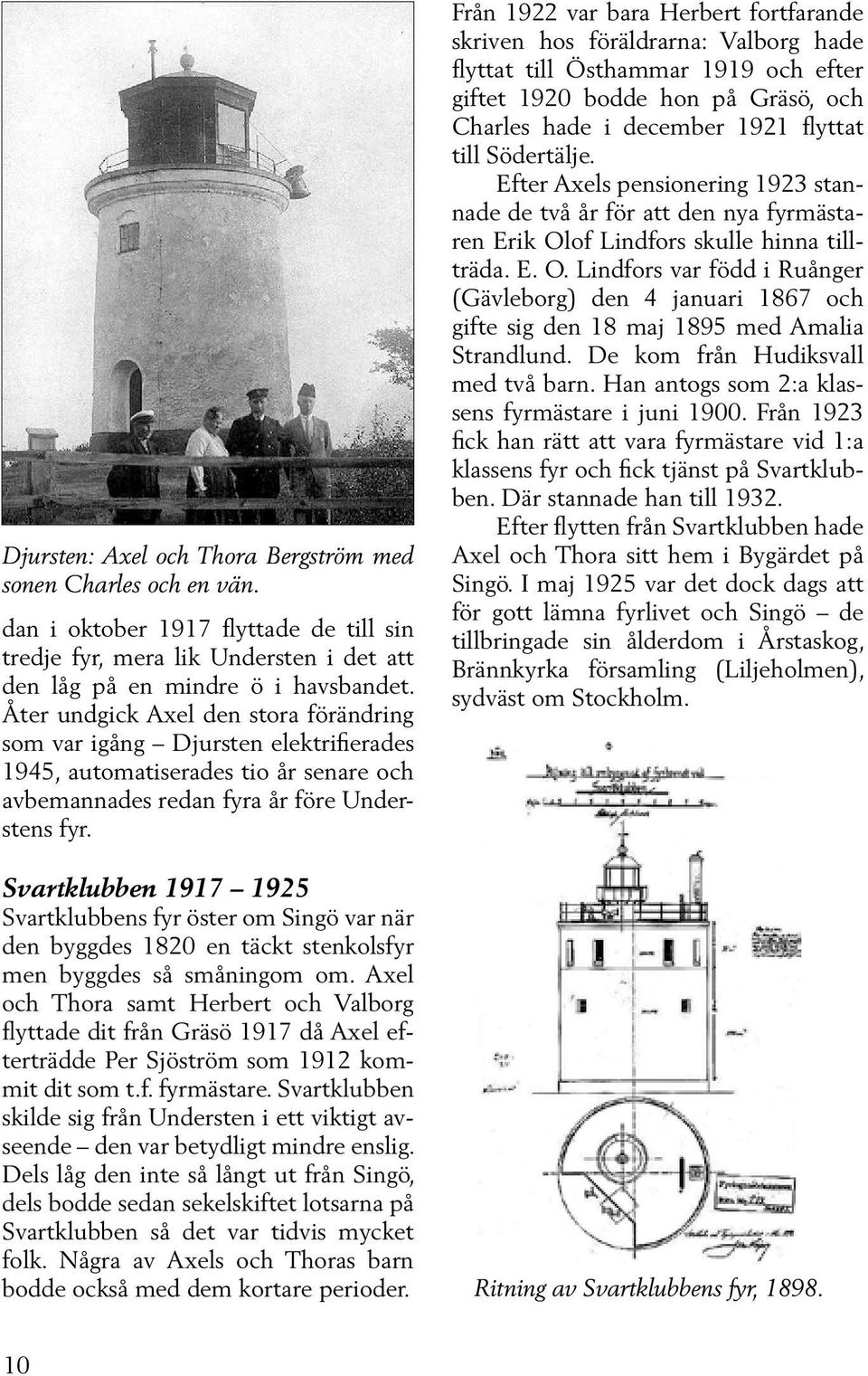 Svartklubben 1917 1925 Svartklubbens fyr öster om Singö var när den byggdes 1820 en täckt stenkolsfyr men byggdes så småningom om.