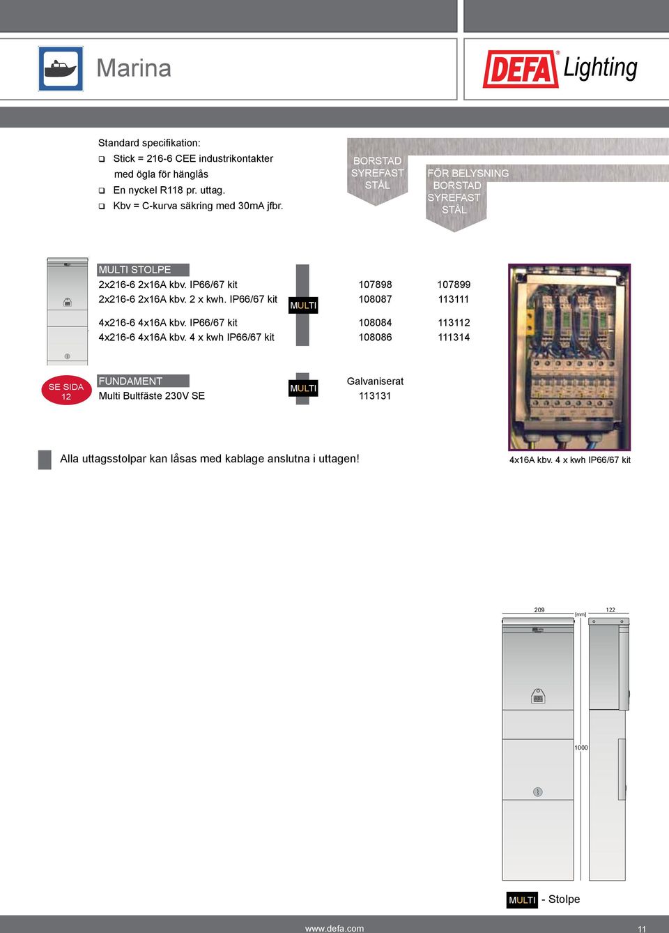 IP66/67 kit 108087 113111 4x216-6 4x16A kbv. IP66/67 kit 108084 113112 4x216-6 4x16A kbv.