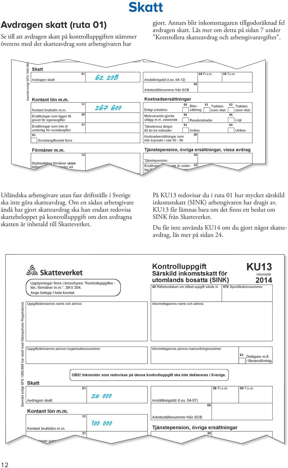 Om en sådan arbetsgivare Specifikation av annan förmån i ruta 47 ändå har gjort skatteavdrag ska han endast redovisa 13 skattebeloppet Skattepliktig på kontrolluppgift bilförmån utom om den avdragna