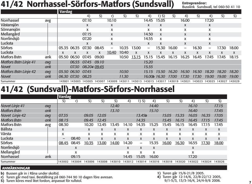 30 18.00 Lucksta x x x x 10.40 10.40 x x x x x x x x x Matfors Bstn ank 05.50 06.50 07.45 09.00 10.50 13.15 15.15 15.45 16.15 16.25 16.45 17.45 17.45 18.15 Matfors Bstn Linje 41 avg 06.55 07.45 09.10 15.