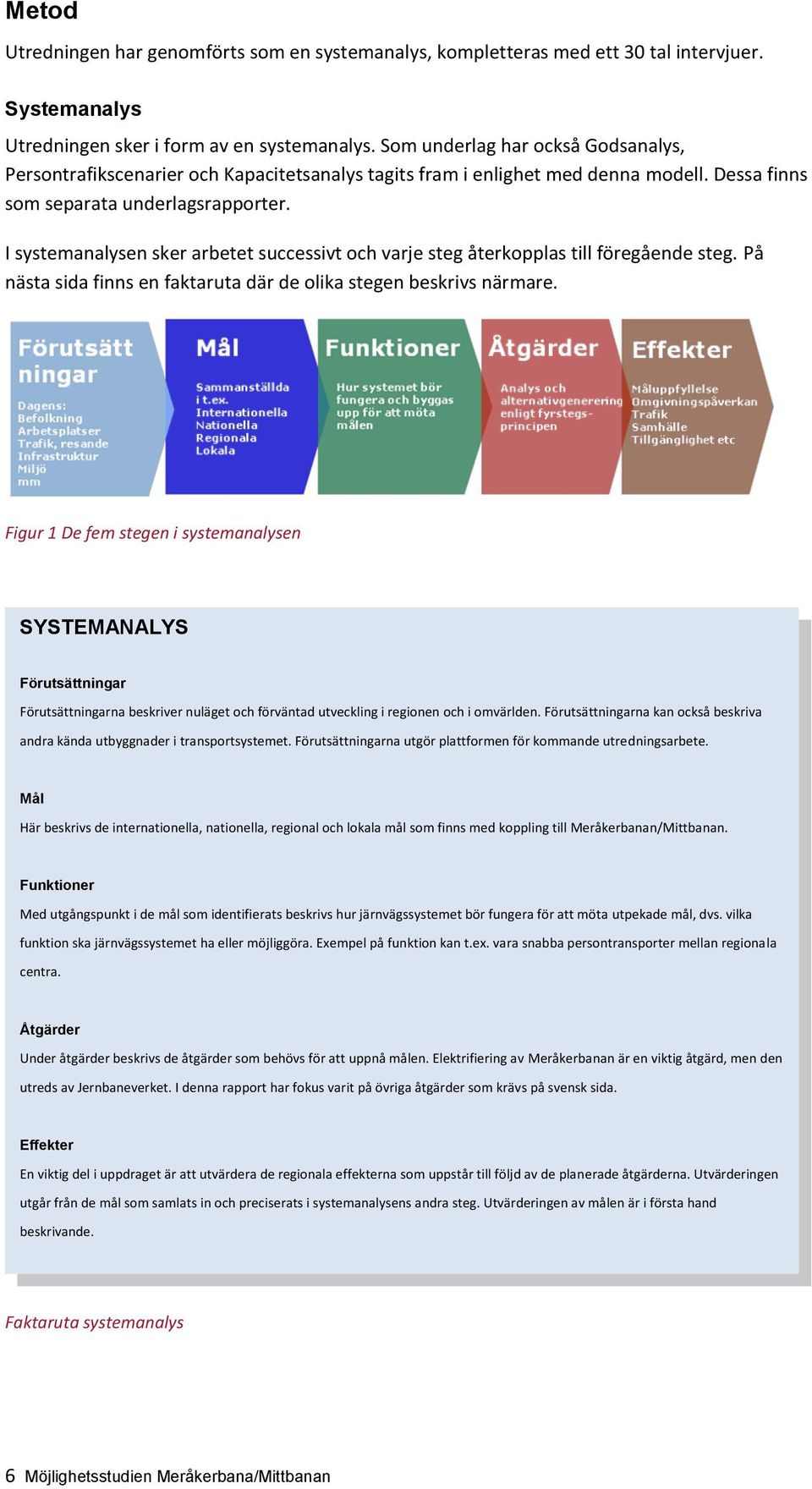 I systemanalysen sker arbetet successivt och varje steg återkopplas till föregående steg. På nästa sida finns en faktaruta där de olika stegen beskrivs närmare.
