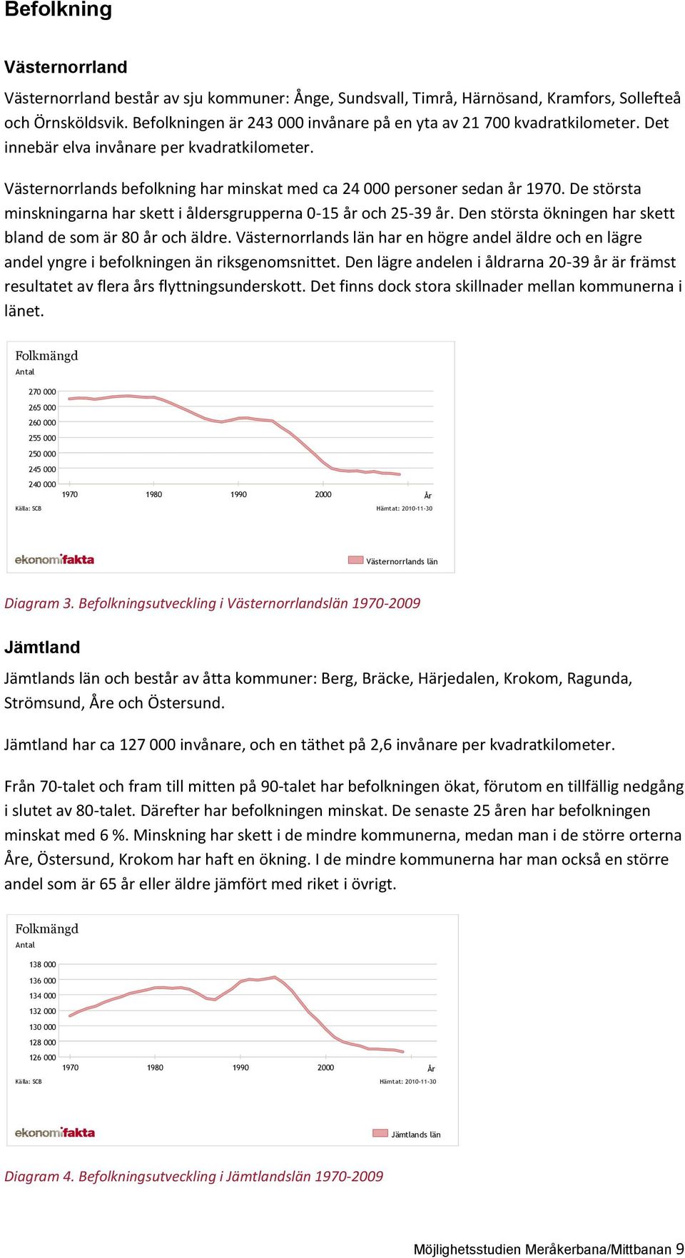 De största minskningarna har skett i åldersgrupperna 0-15 år och 25-39 år. Den största ökningen har skett bland de som är 80 år och äldre.