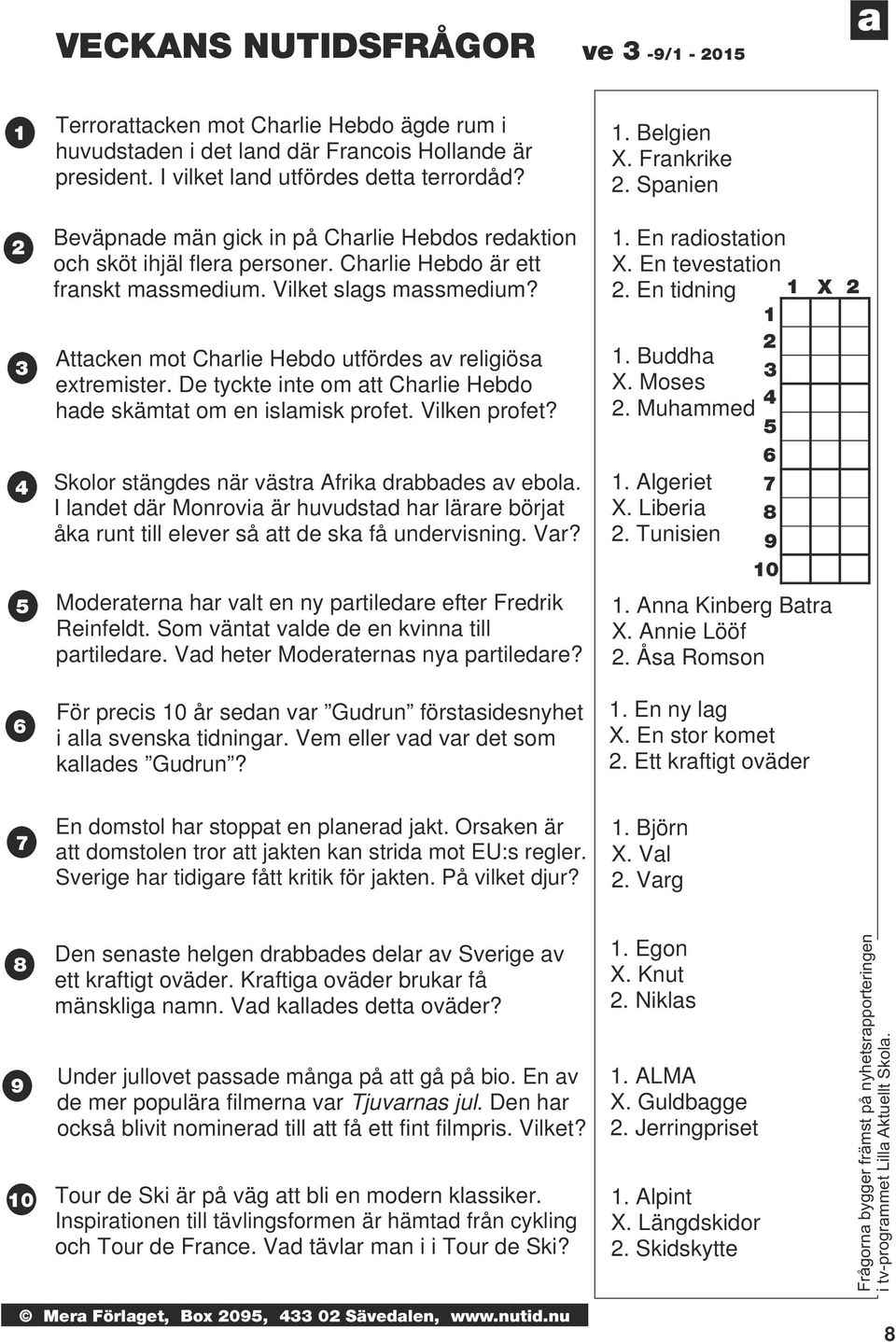 Attacken mot Charlie Hebdo utfördes av religiösa extremister. De tyckte inte om att Charlie Hebdo hade skämtat om en islamisk profet. Vilken profet?