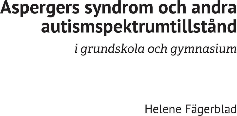 autismspektrumtillstånd