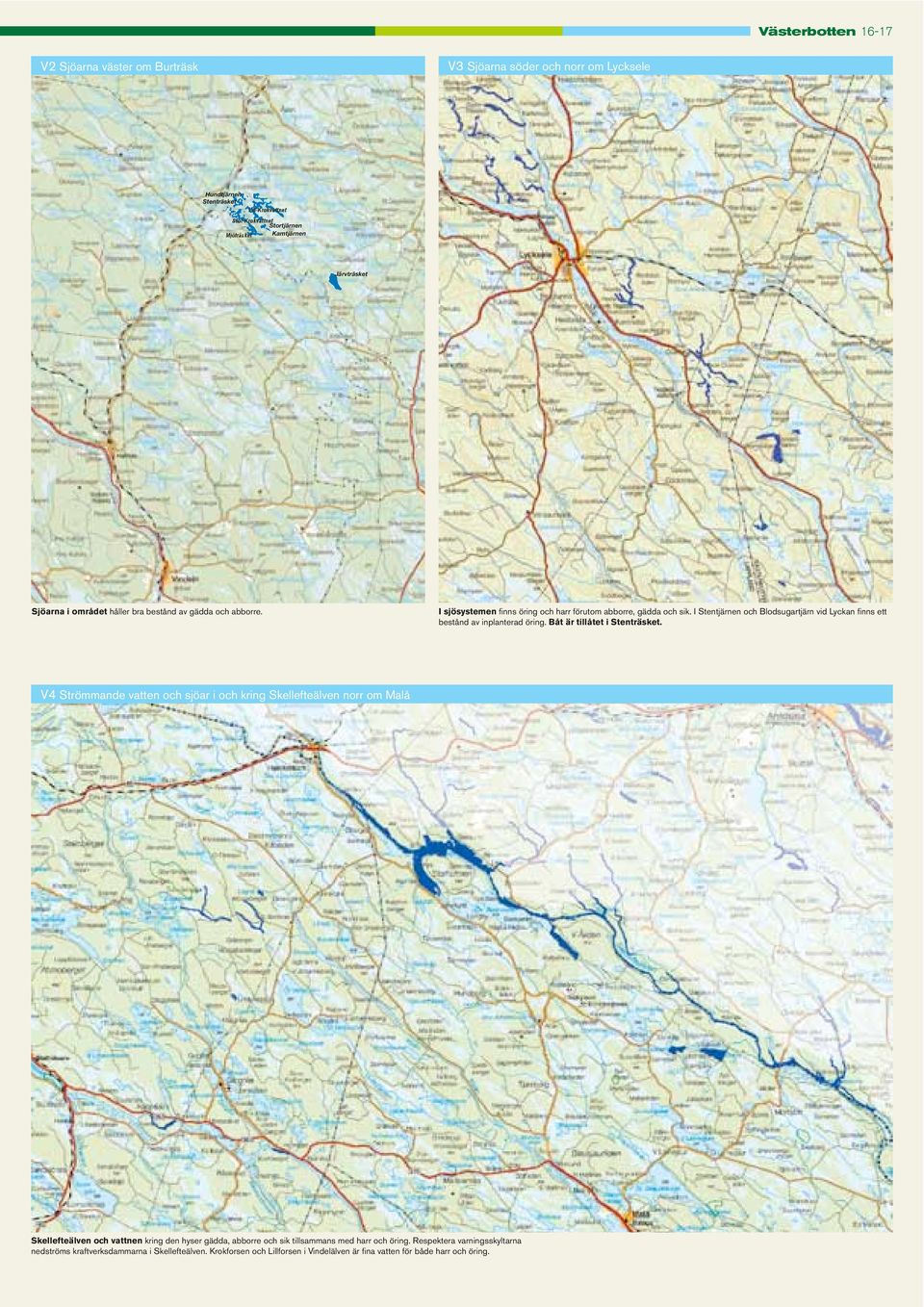 I Stentjärnen och Blodsugartjärn vid Lyckan finns ett bestånd av inplanterad öring. Båt är tillåtet i Stenträsket.