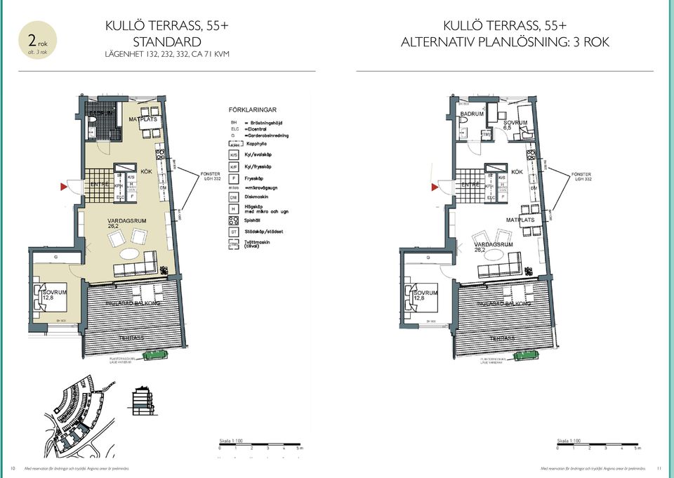 planlösning: 3 rok 10 Med reservation för ändringar och