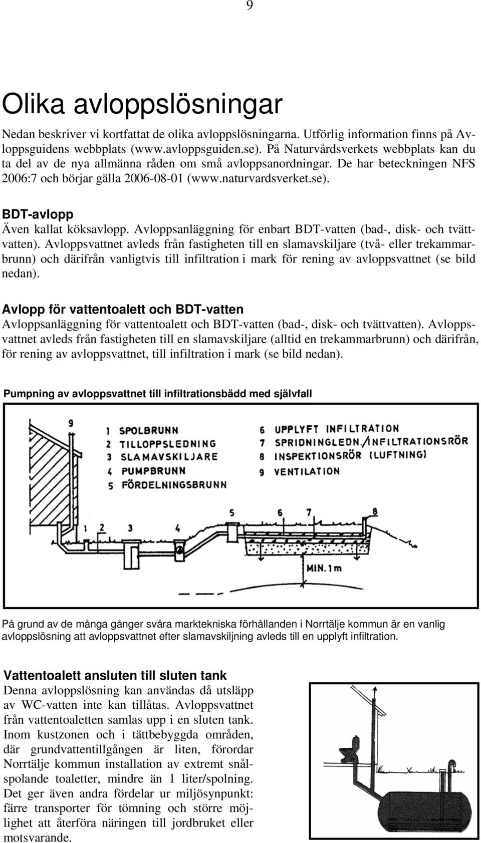 BDT-avlopp Även kallat köksavlopp. Avloppsanläggning för enbart BDT-vatten (bad-, disk- och tvättvatten).
