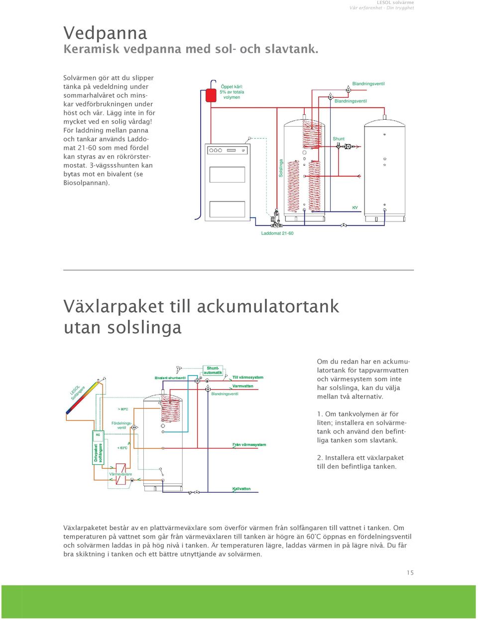 3-vägssshunten kan bytas mot en bivalent (se Biosolpannan).