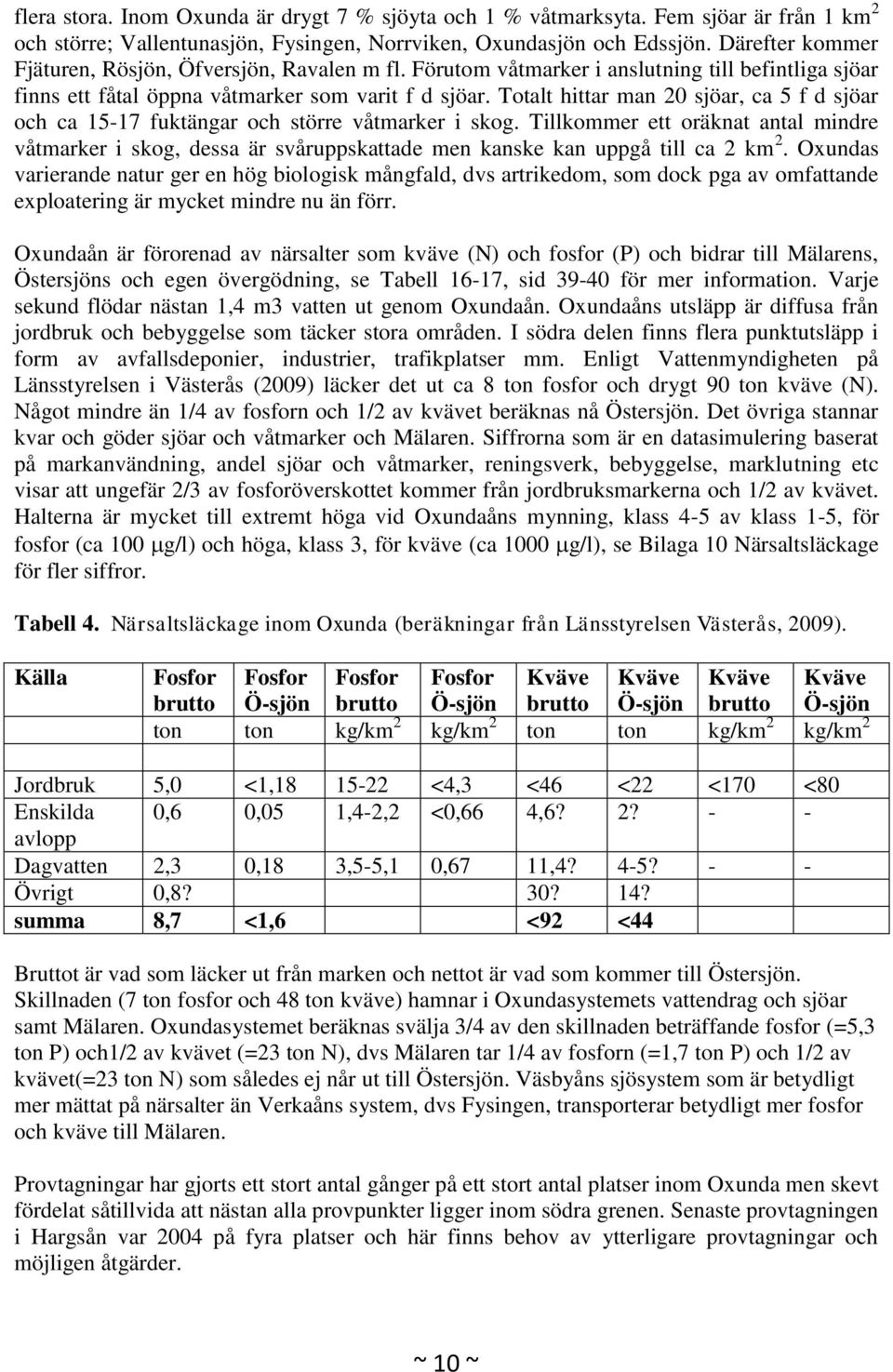 Totalt hittar man 20 sjöar, ca 5 f d sjöar och ca 15-17 fuktängar och större våtmarker i skog.