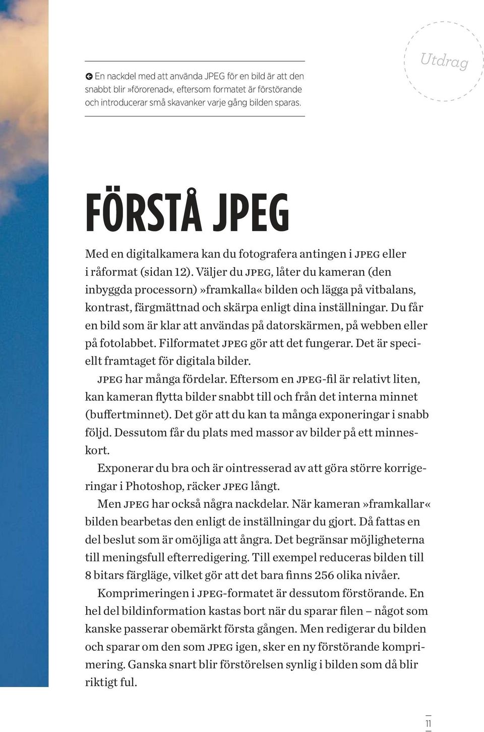 Väljer du jpeg, låter du kameran (den inbyggda processorn)»framkalla«bilden och lägga på vitbalans, kontrast, färgmättnad och skärpa enligt dina inställningar.