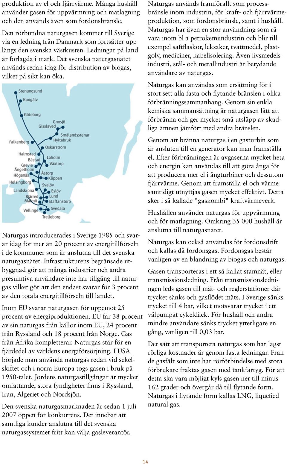 Det svenska naturgasnätet används redan idag för distribution av biogas, vilket på sikt kan öka.