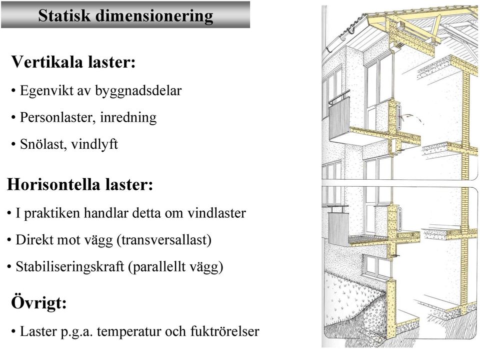 praktiken handlar detta om vindlaster Direkt mot vägg (transversallast)