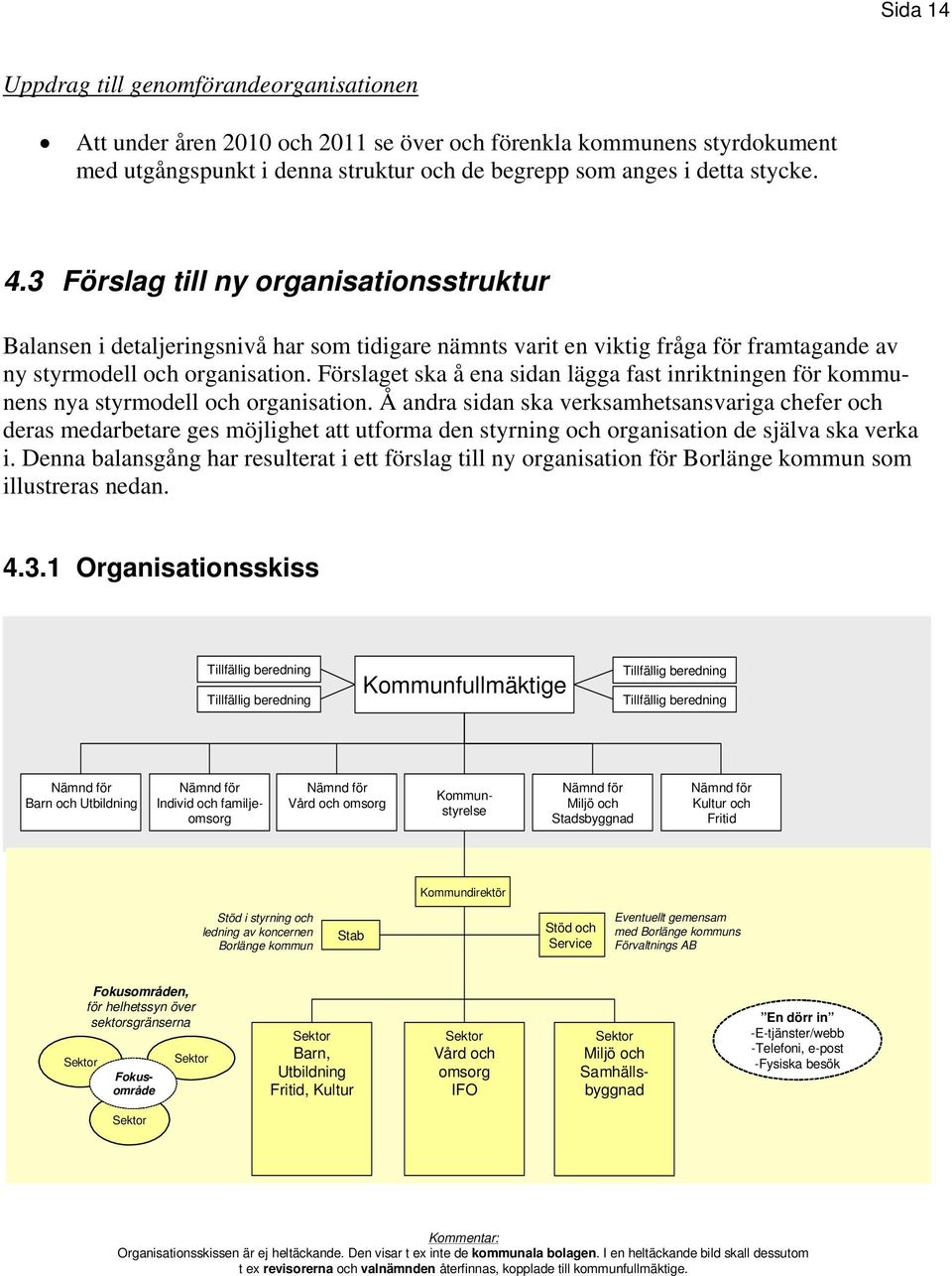 Förslaget ska å ena sidan lägga fast inriktningen för kommunens nya styrmodell och organisation.