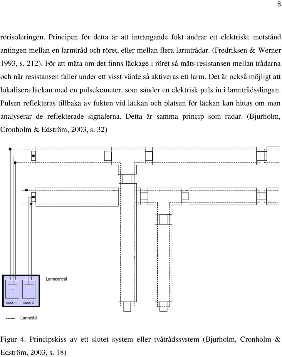 Det är också möjligt att lokalisera läckan med en pulsekometer, som sänder en elektrisk puls in i larmtrådsslingan.