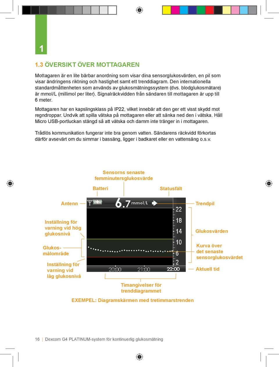 Mottagaren har en kapslingsklass på IP22, vilket innebär att den ger ett visst skydd mot regndroppar. Undvik att spilla vätska på mottagaren eller att sänka ned den i vätska.