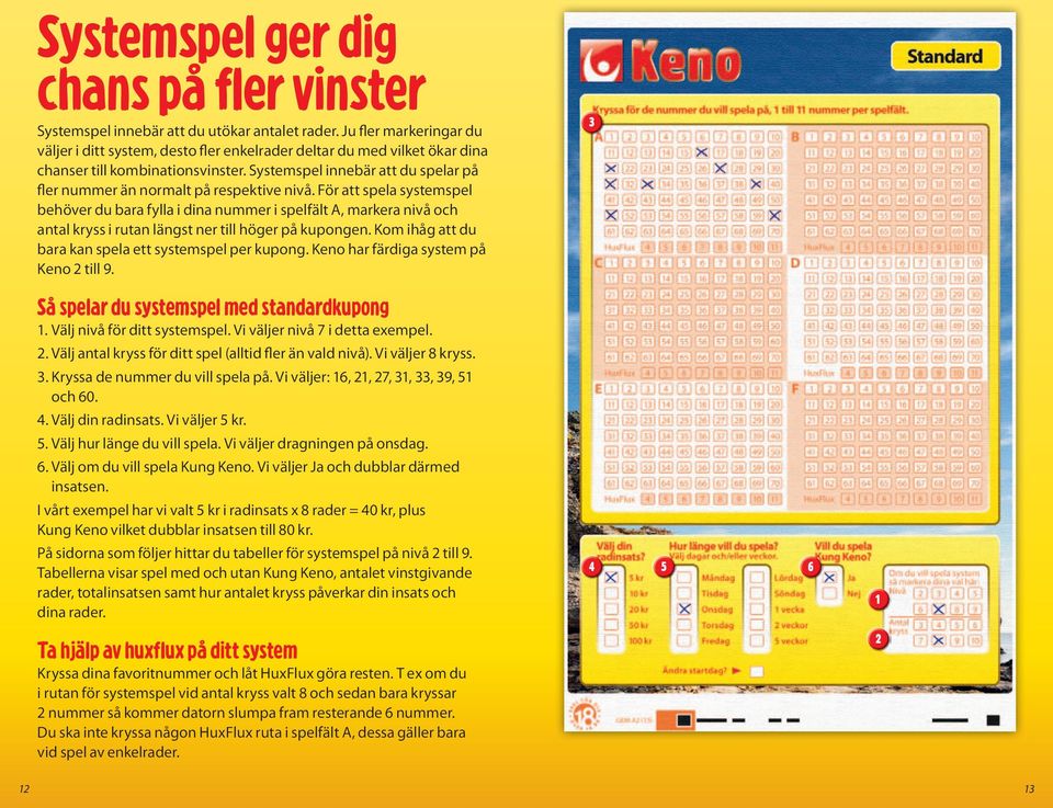 Systemspel innebär att du spelar på fler nummer än normalt på respektive nivå.