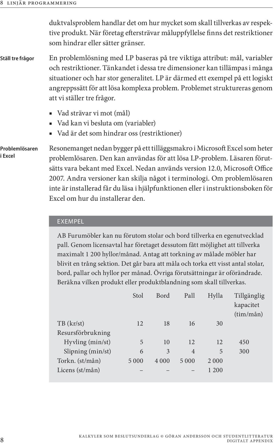 Tänkandet i dessa tre dimensioner kan tillämpas i många situationer och har stor generalitet. LP är därmed ett exempel på ett logiskt angreppssätt för att lösa komplexa problem.