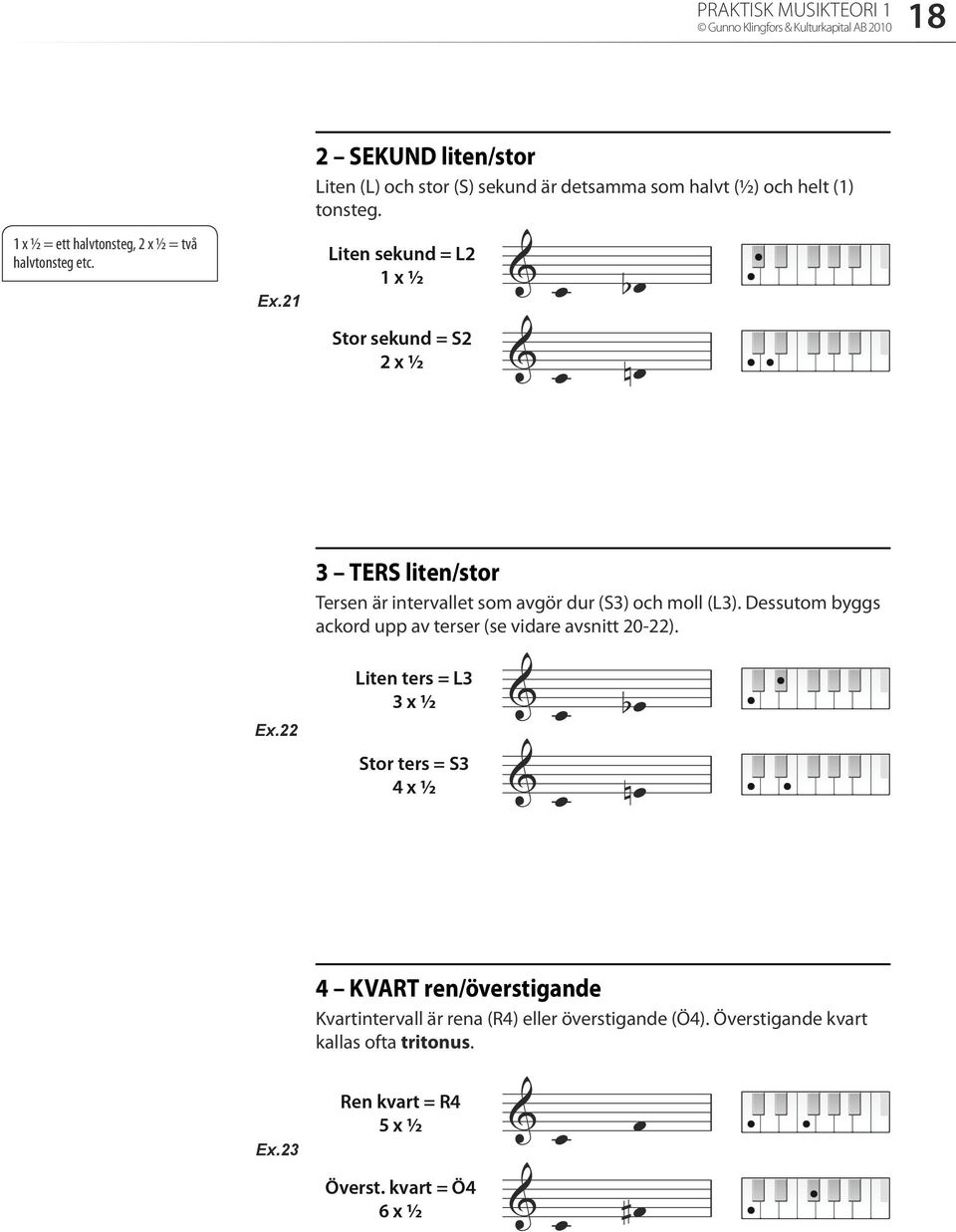 21 3 TERS liten/stor Tersen är intervallet som avgör dur (S3) och moll (L3).