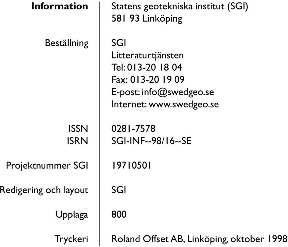 Tel: 013-20 18 04 Fax: 013-20 19 09 E-post: info@swedgeo.