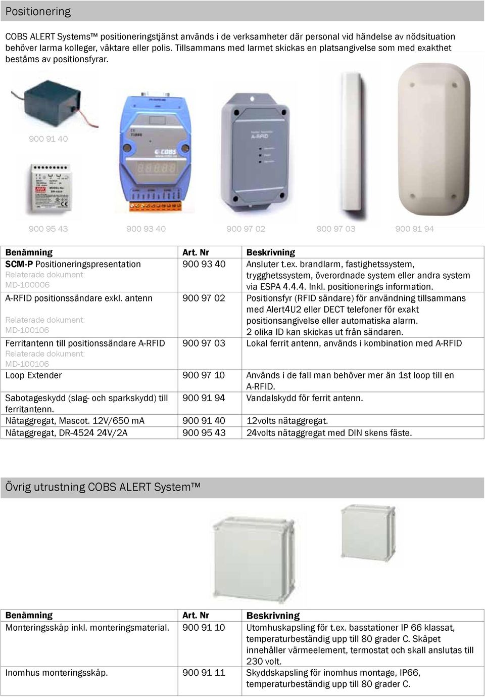 900 91 40 900 95 43 900 93 40 900 97 02 900 97 03 900 91 94 SCM-P Positioneringspresentation MD-100006 900 93 40 Ansluter t.ex.