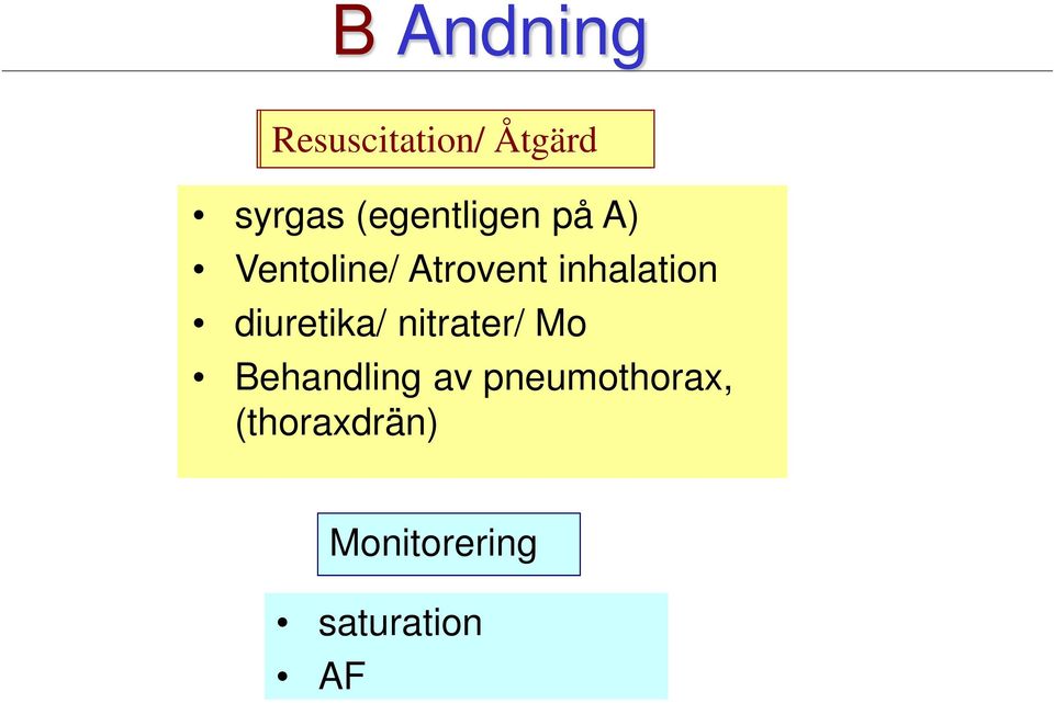 inhalation diuretika/ nitrater/ Mo