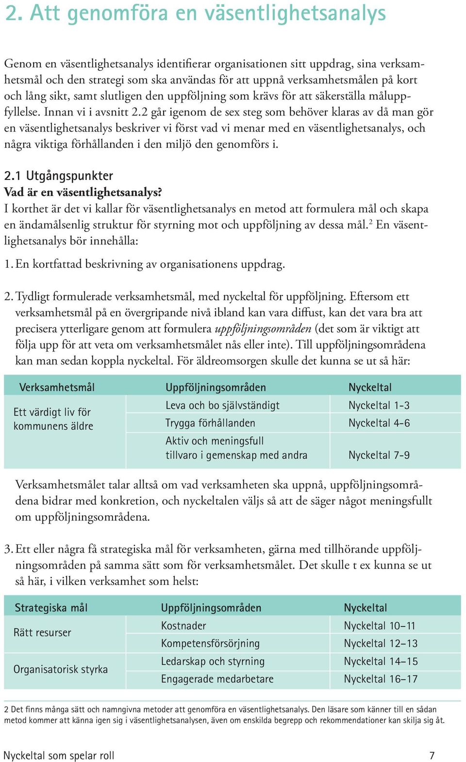 2 går igenom de sex steg som behöver klaras av då man gör en väsentlighetsanalys beskriver vi först vad vi menar med en väsentlighetsanalys, och några viktiga förhållanden i den miljö den genomförs i.