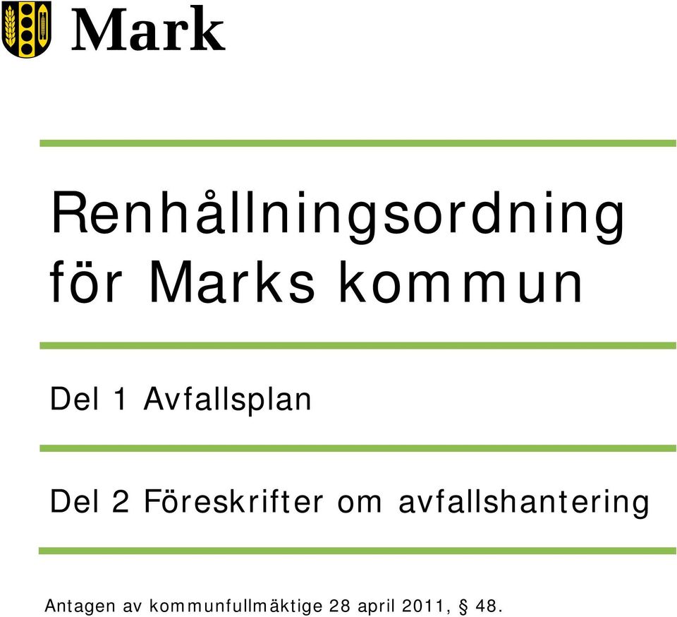 Föreskrifter om avfallshantering