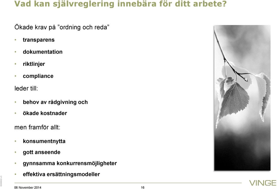 compliance leder till: behov av rådgivning och ökade kostnader men framför