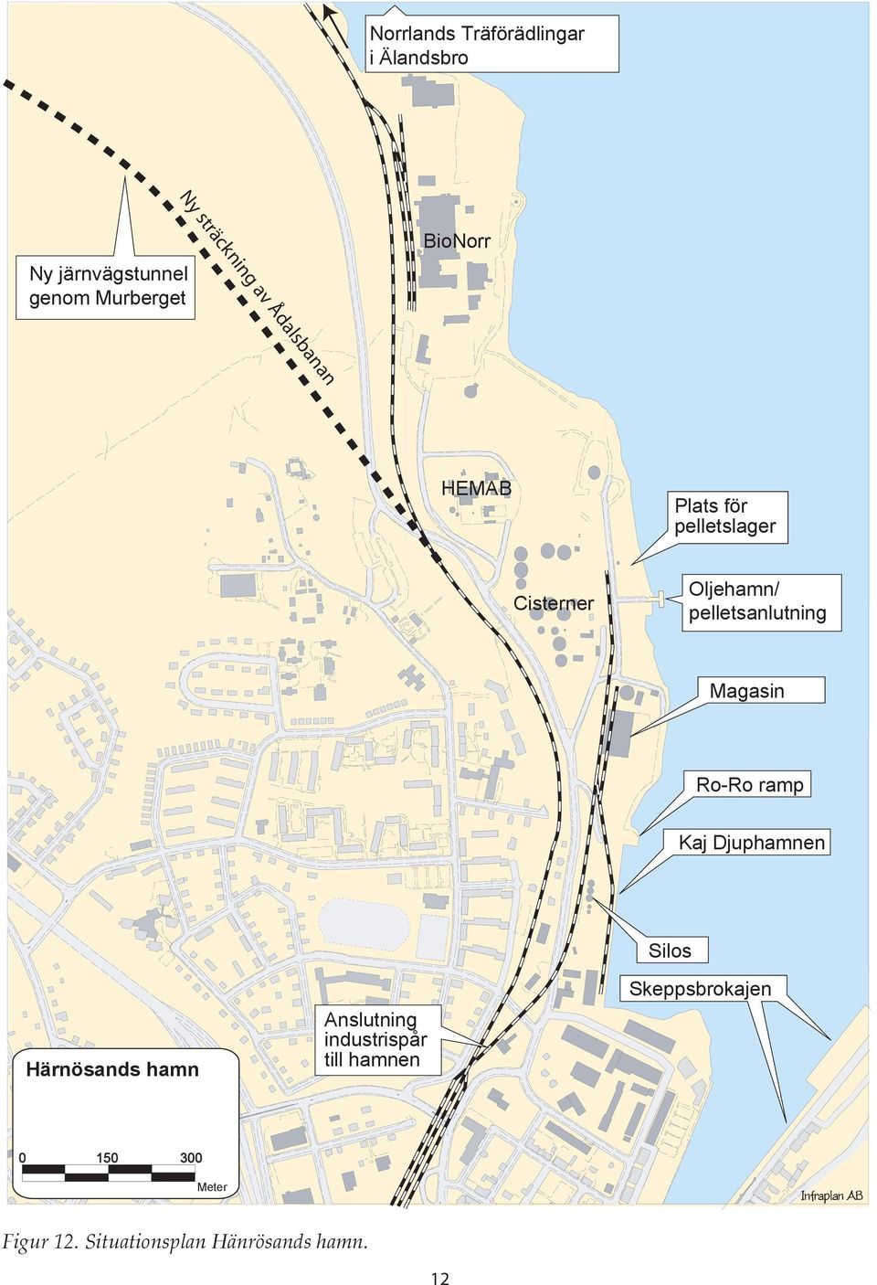 Magasin Ro-Ro ramp Kaj Djuphamnen Härnösands hamn Anslutning industrispår till hamnen