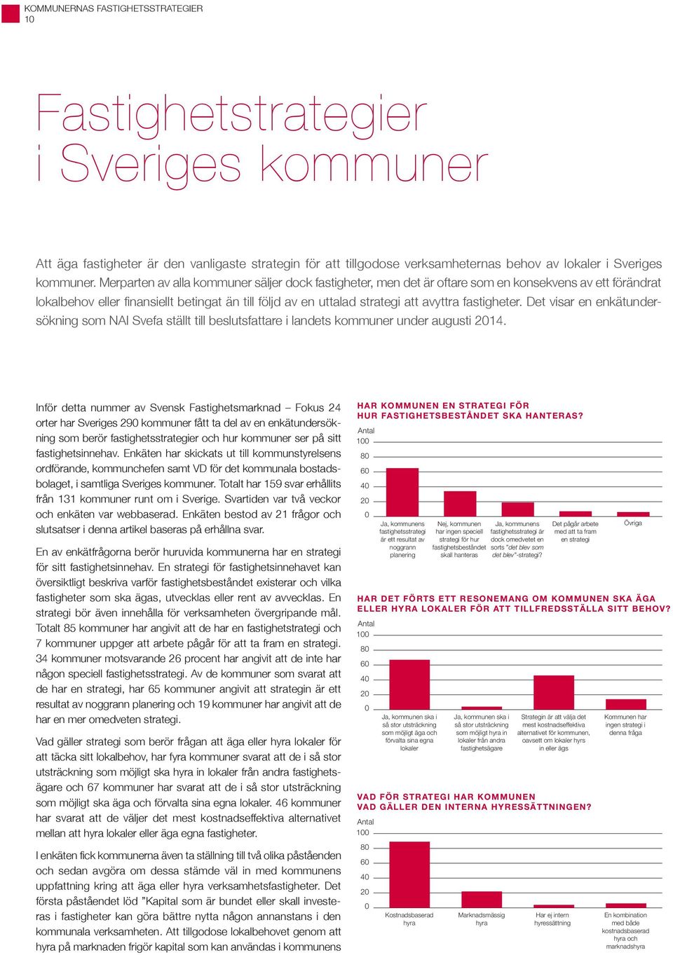 fastigheter. Det visar en enkätundersökning som NAI Svefa ställt till beslutsfattare i landets kommuner under augusti 2014.
