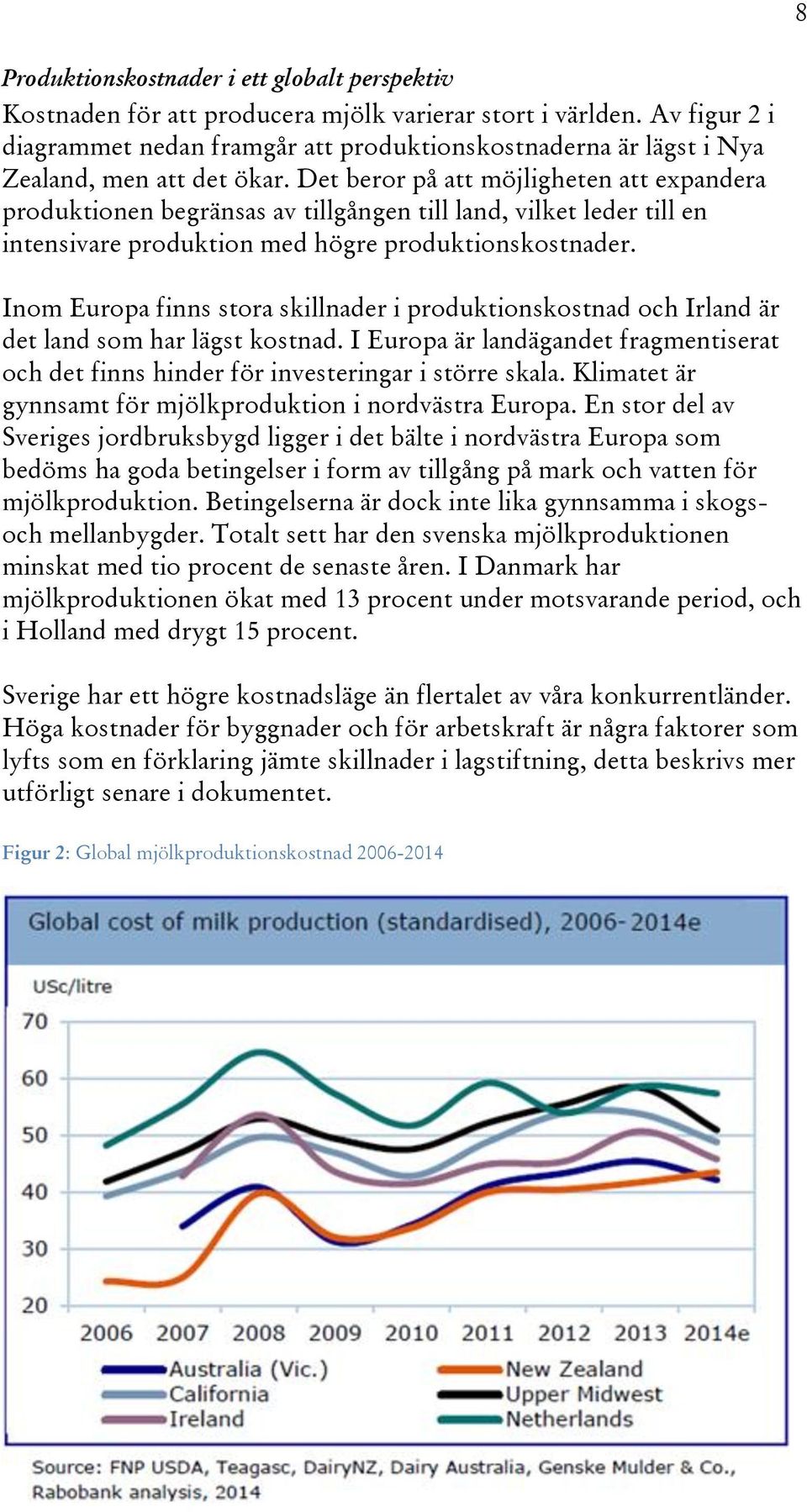 Det beror på att möjligheten att expandera produktionen begränsas av tillgången till land, vilket leder till en intensivare produktion med högre produktionskostnader.