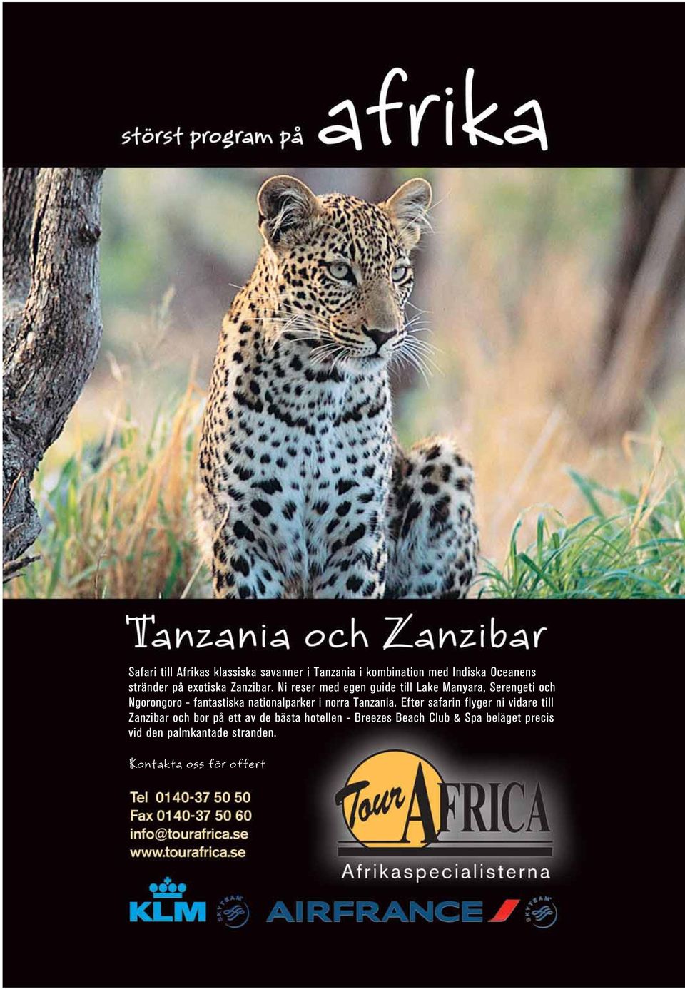 Ni reser med egen guide till Lake Manyara, Serengeti och Ngorongoro - fantastiska nationalparker i