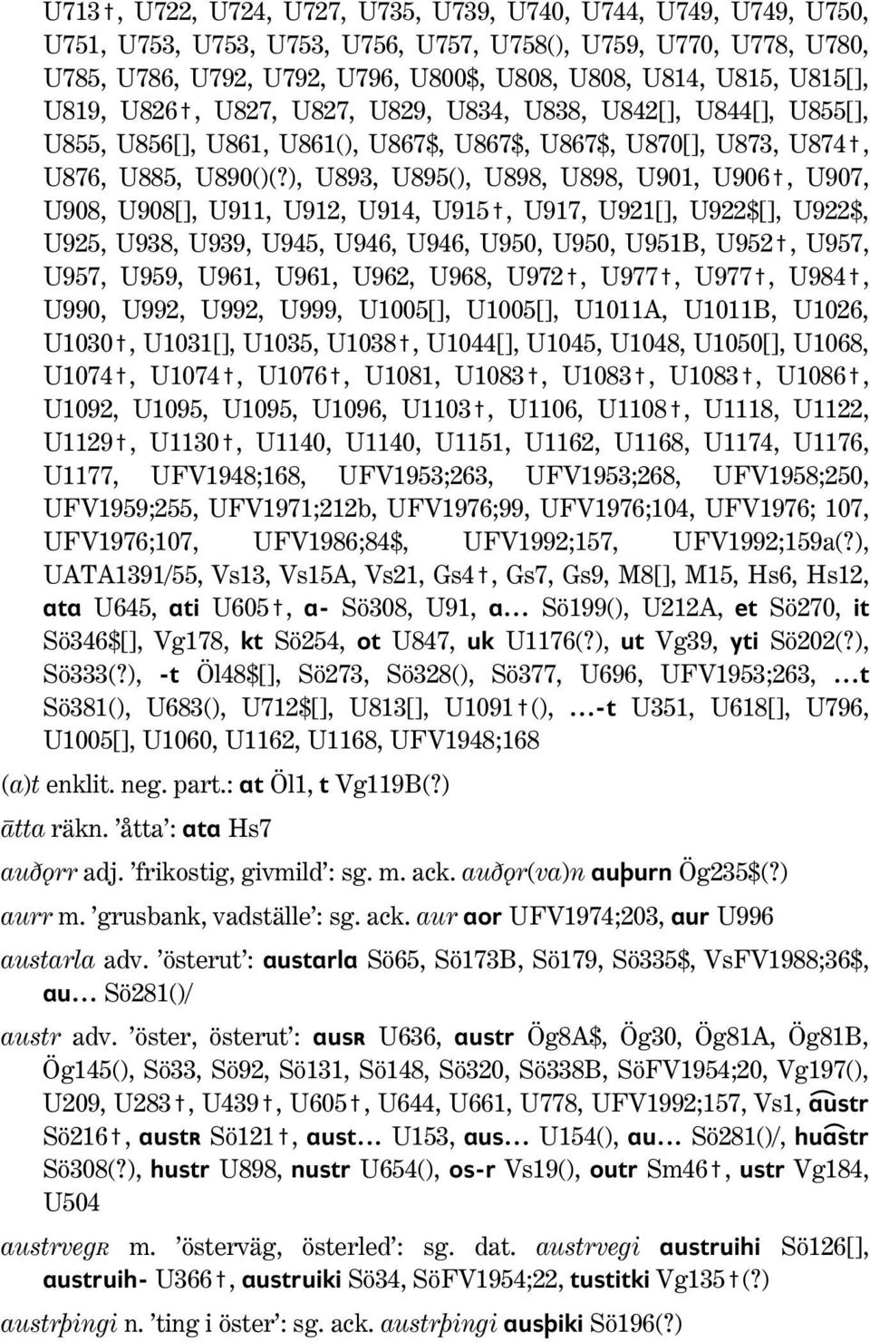 ), U893, U895(), U898, U898, U901, U906#, U907, U908, U908[], U911, U912, U914, U915#, U917, U921[], U922$[], U922$, U925, U938, U939, U945, U946, U946, U950, U950, U951B, U952#, U957, U957, U959,