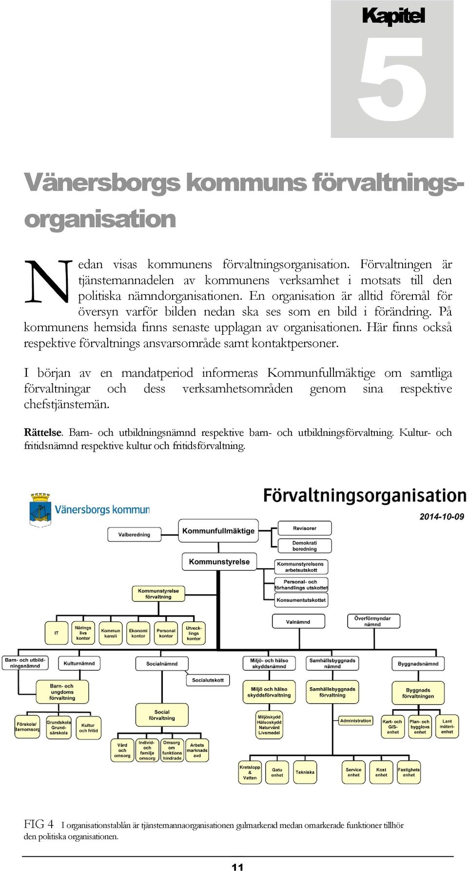 En organisation är alltid föremål för översyn varför bilden nedan ska ses som en bild i förändring. På kommunens hemsida finns senaste upplagan av organisationen.