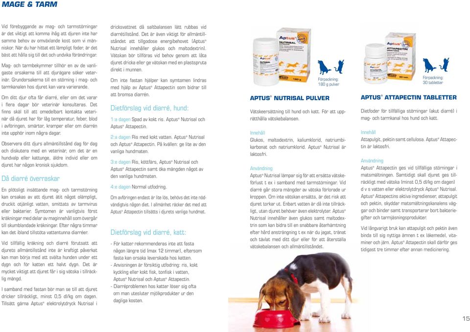 Grundorsakerna till en störning i mag- och tarmkanalen hos djuret kan vara varierande. Om ditt djur ofta får diarré, eller om det varar i flera dagar bör veterinär konsulteras.
