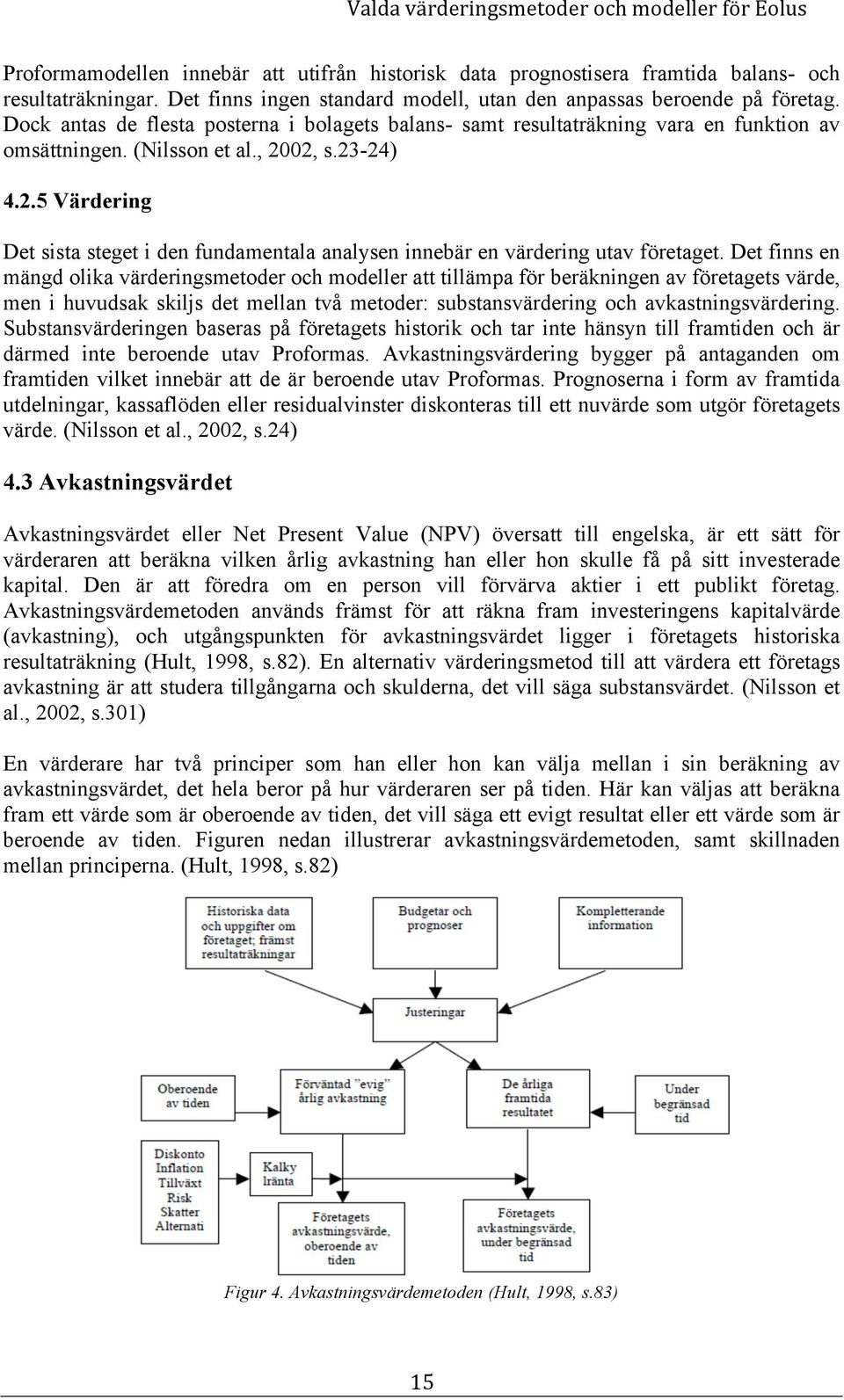 , 2002, s.23-24) 4.2.5 Värdering Det sista steget i den fundamentala analysen innebär en värdering utav företaget.