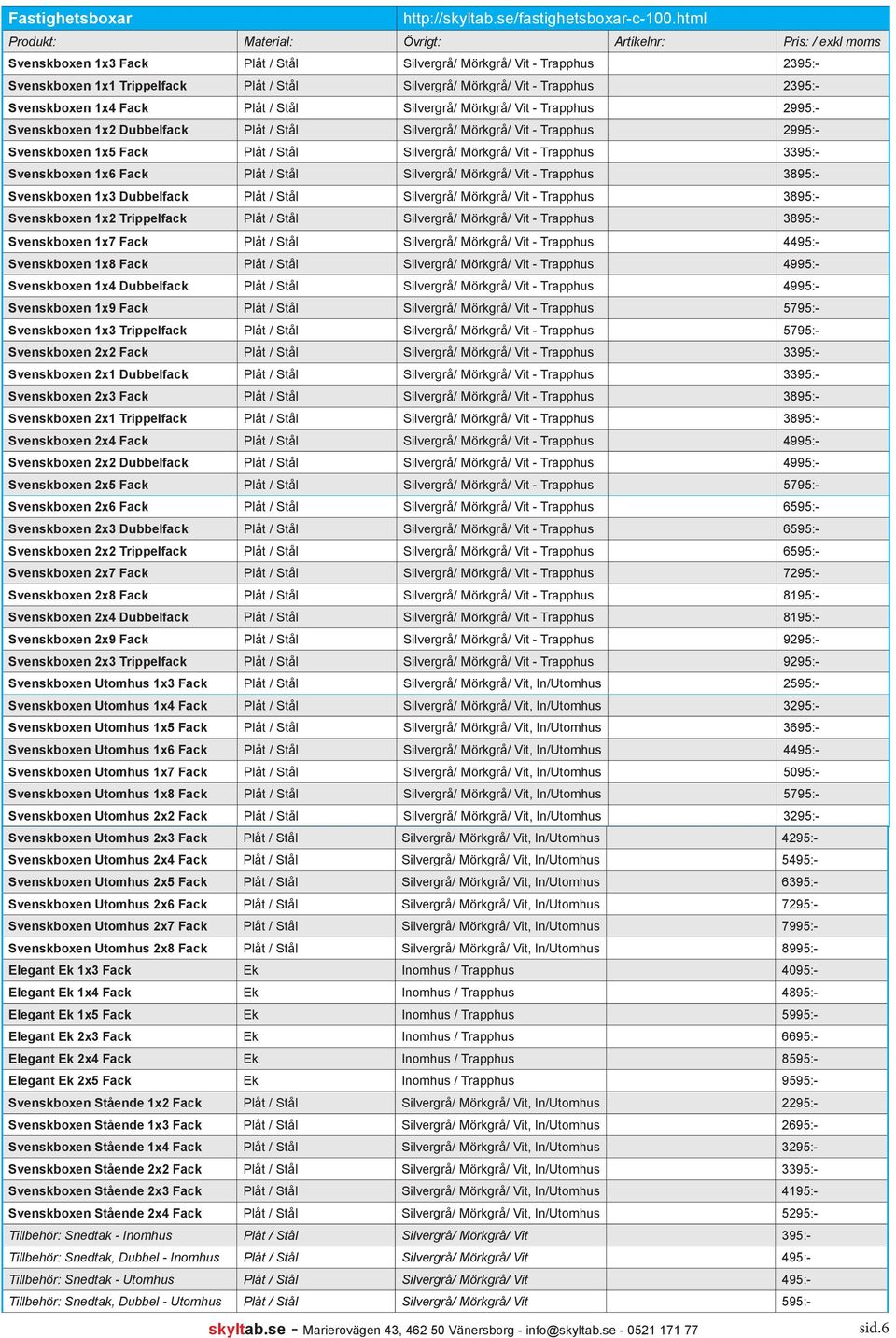 Silvergrå/ Mörkgrå/ Vit - Trapphus 2995:- Svenskboxen 1x2 Dubbelfack Plåt / Stål Silvergrå/ Mörkgrå/ Vit - Trapphus 2995:- Svenskboxen 1x5 Fack Plåt / Stål Silvergrå/ Mörkgrå/ Vit - Trapphus 3395:-