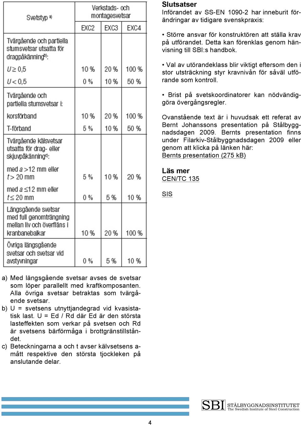 Brist på svetskoordinatorer kan nödvändiggöra övergångsregler. Ovanstående text är i huvudsak ett referat av Bernt Johanssons presentation på Stålbyggnadsdagen 2009.