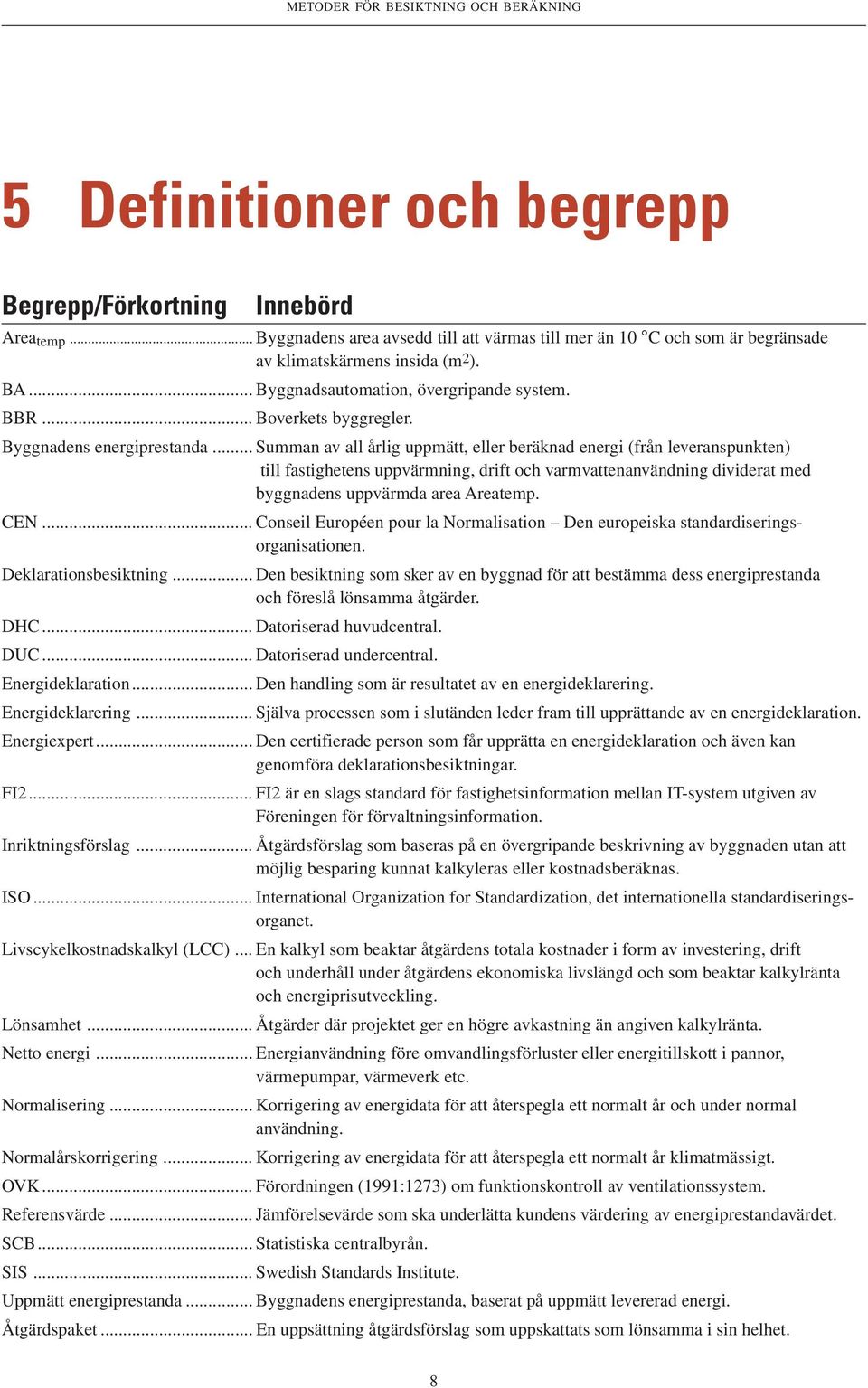 Byggnadens energiprestanda.